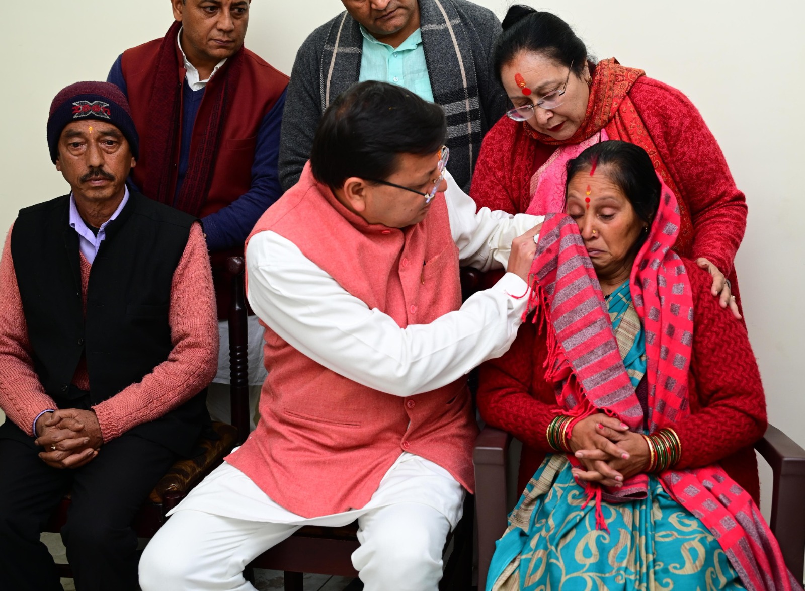 Cm dhami met to family of shaheed sanjay bisht