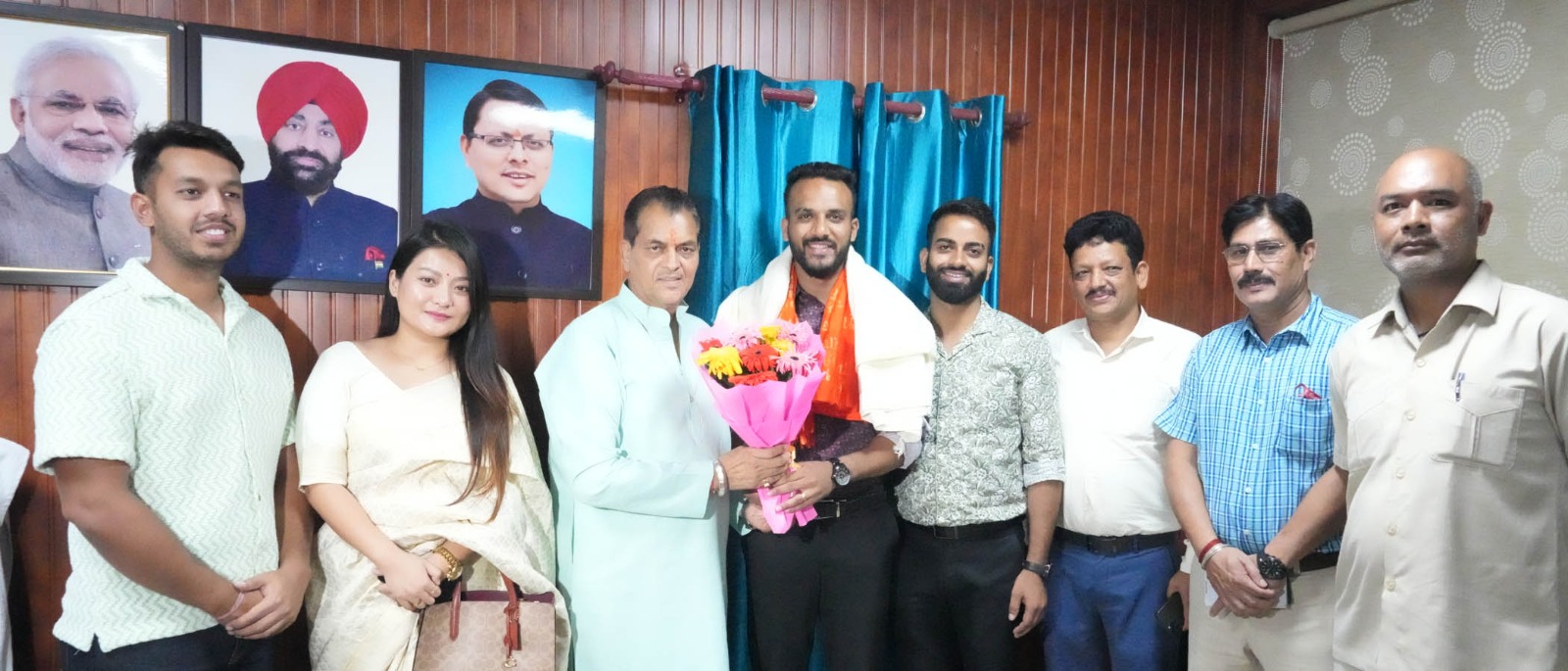 footballer sahil panwar met to the minister